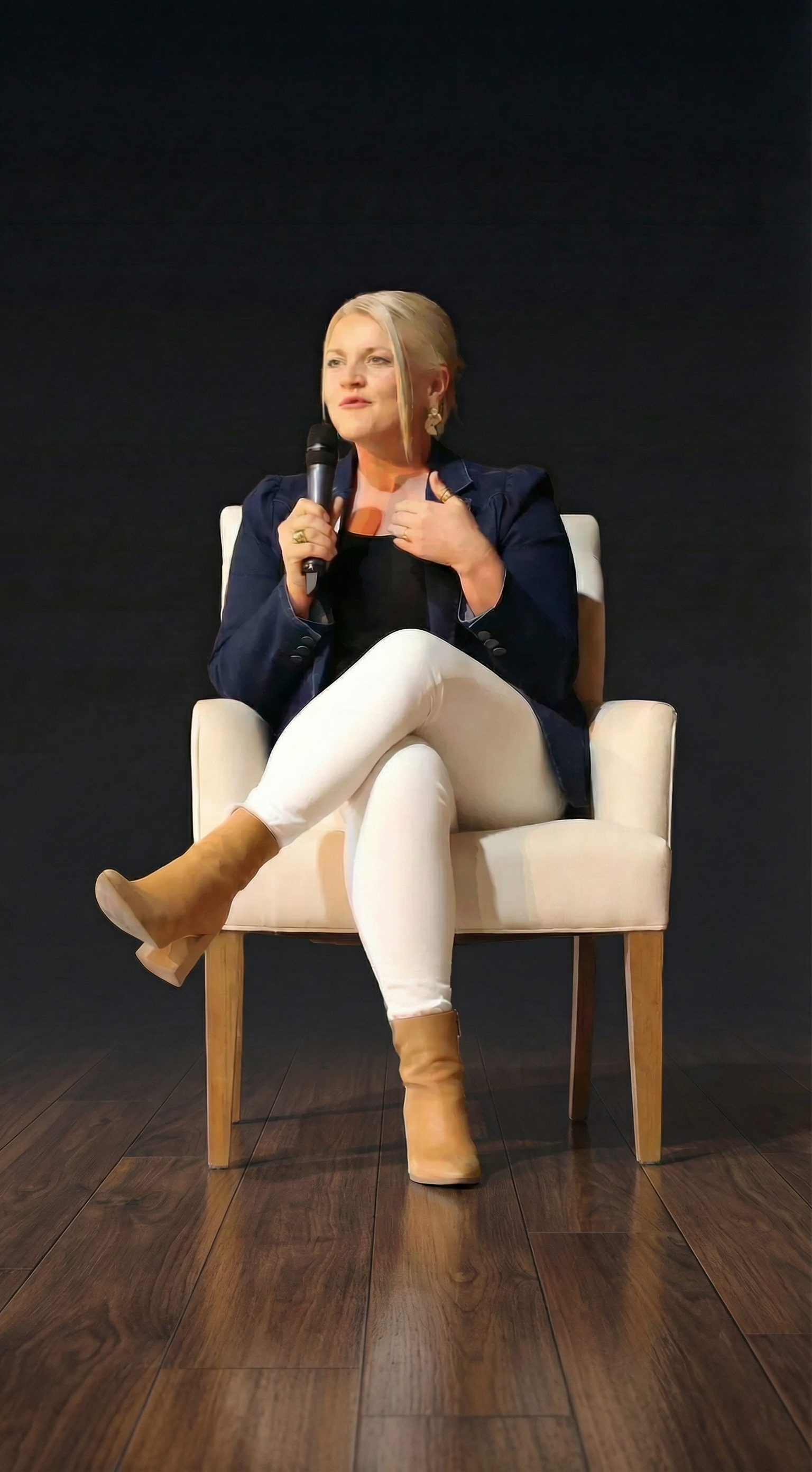 Kristen Enright speaking at a leadership event